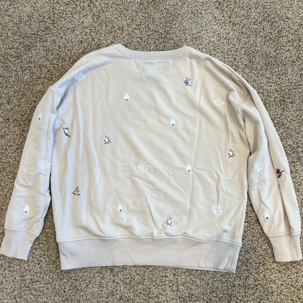 Lou & Grey top and pants leisure sweat set. Size L. Ski and winter embroidered. - Picture 5 of 16